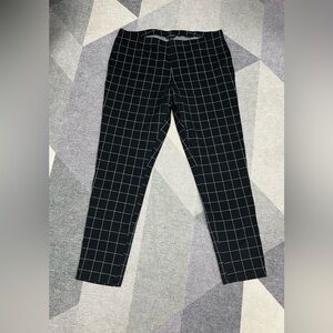 Black Grid Pattern Pants